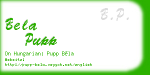 bela pupp business card