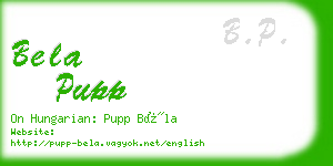 bela pupp business card